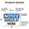 Signmission Genius At Work, 24 in W x Rectangle, Plastic OS-2PACK-NS-P-1824-L-13104 - alternate 2